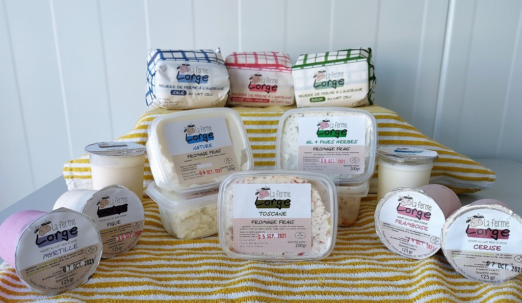 Les produits laitiers de notre ferme. Produits naturels